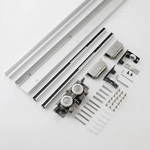 Herrajes WEKIS de aluminio ocultos para puertas correderas tipo granero, cierre suave, insonorizados, instalación con tornillos para montaje en pared interior moderno - Product Image 2