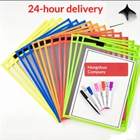 Stock de fiches PVC A4 transparentes, laminées, effaçables et réutilisables, pour l'apprentissage précoce des enfants, le traçage, la peinture et la couture, à suspendre
