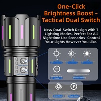 Lampe torche laser ultra-lumineuse en alliage d'aluminium avec zoom, sangle d'épaule, indice de protection IP55, portée de faisceau de plus de 1000 m, portable pour le camping en extérieur