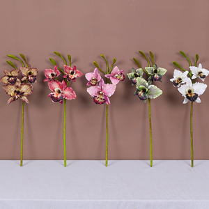 <span class=keywords><strong>Orchidée</strong></span> <span class=keywords><strong>Cattleya</strong></span> à tige unique à 3 têtes-Fleur artificielle pour la maison, le mariage et la décoration - Product Image 4
