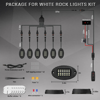 Kit d'éclairage LED blanc pur pour roches, éclairage de dessous de caisse pour camion, lampe de garde-boue tout-terrain, lumière décorative de châssis blanche