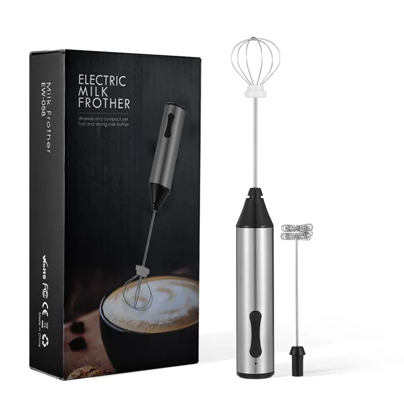 New Design Stainless Steel Handheld USB Rechargeable Drinks Milk Frother Foamer Multi Egg Whisk Portable Drink Mixer Home Use