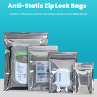 ESD Bag Anti Static Shielding Pouch EMI Conductive Reclosable Zipper Custom Printed Size for IC Chips Semiconductor Factory