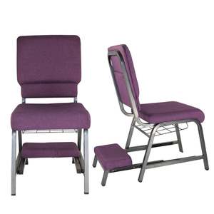 Sillas de Iglesia Modernas Acolchadas de Metal para Teatro, <span class=keywords><strong>Auditorio</strong></span>, Oración Musulmana, en Alquiler, Color Morado y Rojo - Product Image 1