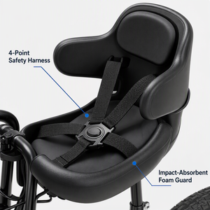 Siège de sécurité avant universel pour enfant, ultra-léger, en métal, avec accoudoirs, pour vélo pliant, <span class=keywords><strong>VTT</strong></span>, vélo de route, vélo électrique - Product Image 3