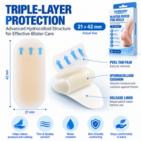 DERBAND Patch hydrocolloïde pour talons 21x42mm, 2 pièces, format voyage, OEM, marque privée, fabricant en gros