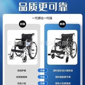 Longwang Manual Wheelchair Thickened Steel Pipe Reclining Elderly Care Chair With <b>Footrest</b> And Backrest Support - Product Image 5