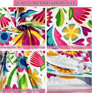Mexican Fiesta latar belakang elastis spandeks dalam stok <span class=keywords><strong>2</strong></span> sisi bunga Otomi untuk Cinco De Mayo pesta pernikahan pabrik grosir - Product Image 5