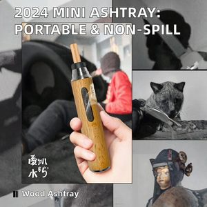 Cendrier rond en bois miniature portable 2026 avec couvercle, design moderne pour voiture, maison, bureau, voyage, restaurant, fumer des cigares QY - Product Image 3