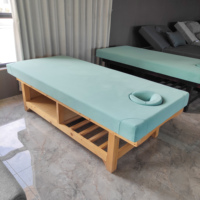 Chaise de massage corporel complet, table de massage thaïlandaise, largeur 90 cm, cadre en bois massif, éponge haute densité, trou pour la tête intégré, lit de massage