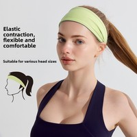 Bandeau de sport élastique en nylon pour femme – Anti-transpiration, large, pour la course, le fitness, le yoga (Utilisation quatre saisons)