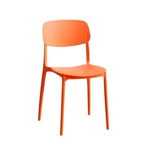 Silla de Comedor de Plástico con Respaldo, Estilo Nórdico Blanco Reforzado, para Uso en Interiores y Exteriores - Product Image 3