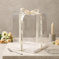 Boîte à dessert jetable transparente en PET avec couvercle, contenant transparent pour mousse, tiramisu, gâteau, emballage alimentaire pour boulangerie, boîte à emporter