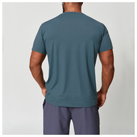 T-shirt de sport pour homme en polyester de haute qualité, coupe ajustée, matière brossée double face, séchage rapide