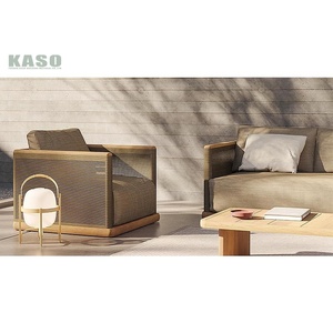 Ensemble de canapés mobilier d'extérieur patio luxe en aluminium imperméable <span class=keywords><strong>salon</strong></span> en <span class=keywords><strong>bois</strong></span> forme de L corde d'aluminium canapé de <span class=keywords><strong>jardin</strong></span> d'<span class=keywords><strong>angle</strong></span> en <span class=keywords><strong>bois</strong></span> de teck - Product Image 2