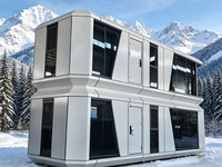 Maison capsule spatiale de luxe à 2 étages, maison préfabriquée mobile avec grandes fenêtres panoramiques, étanche pour les zones scéniques