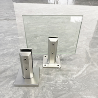 Pinces de verre à verre sans trous Support de support Garde-corps 12mm Clip de verre SS 304 Extérieur Laque Balustrade Main courante Piscine