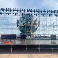 Torre de armazón de acero para altavoces Line Array, armazón de acero para escenarios de conciertos, exhibición de armazones Mingkai