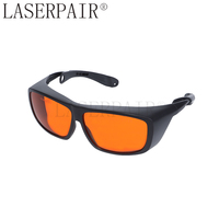Lunettes de sécurité laser professionnelles en polycarbonate 180-534nm OD7+ Protection UV pour longueurs d'onde 266/355/450/515/532nm Certifiées CE