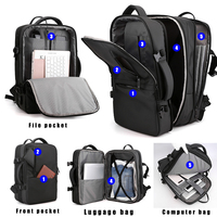 Custom logo Laptop Backpack Multifunctional Nylon Backpack High-capacity Lightweight Office Durable Laptops Backpacks With Usb