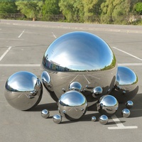 Boules de jardin creuses en acier inoxydable poli miroir, design moderne résistant aux intempéries, 102 mm, 150 mm, 200 mm, 250 mm, 300 mm