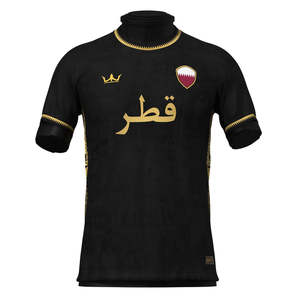 Maillot de football personnalisé 2024 de haute qualité 100% polyester, coupe ample, avec logo imprimé, nom et numéro, design Qatar National Club - Product Image 1