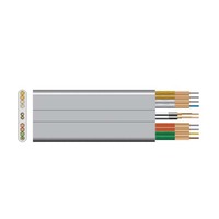 Câble d'ascenseur plat blindé à fibre optique, durable, haute précision, moderne, pour usage hôtelier, âme en cuivre, isolation PVC, AC300/500V, garantie 1 an