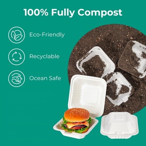 Contenedor de Alimentos Ecológico de 650 ml, 800 ml, 1000 ml, de Almidón de Maíz, Biodegradable, Tipo Clamshell, Bento Box, para Llevar, Desechable, Lonchera - Product Image 4