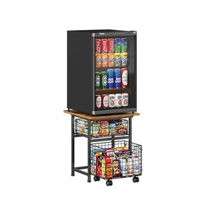Support de réfrigérateur moderne et compact en fer robuste avec fonction de rangement pour four à micro-ondes de cuisine - Product Image 1