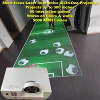 Projecteur laser interactif 5000 ANSI Lumen 1080P, système de projection 60 jeux pour enfants, usage professionnel et éducatif, tout-en-un, courte portée