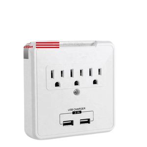 Trắng ETL được liệt kê Căn Cứ 3 cửa hàng tường tap thông minh Wall Mount bảo vệ tăng với 2 tốc độ cao sạc cổng <span class=keywords><strong>USB</strong></span> - Product Image 1