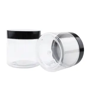 2oz 150ml 4 oz 8 oz 4 oz 8 oz coperchio nero trasparente contenitori per imballaggio pet plastica mason crema per il corpo vasetti cosmetici con coperchi in alluminio