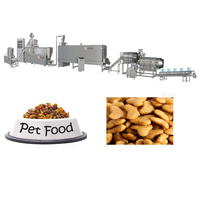Ligne de production de machines à fabriquer des aliments pour animaux de compagnie (chiens, chats, poissons) de haute qualité, professionnelles, automatiques, avec extrudeuse à double vis complète
