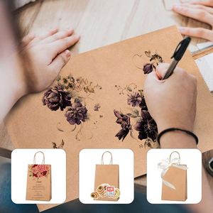 Sac en papier kraft noir, blanc, brun, personnalisé avec logo imprimé, pour cadeaux, shopping, café, nourriture, plats à emporter, restaurant - Product Image 2