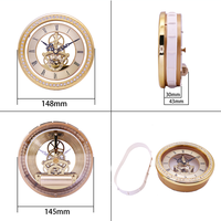 Ensemble de mosaïque avec diamants Perspective Horloge Rétro Metal Gear Jumping Movement Insert Horloges (5.82 Inch / 4.56 Inch / 3.93Inch)