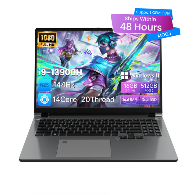 16-inch Laptop Windows 11 13th Gen Intel Core I9-13900H 14 Cores 32GB RAM 144Hz QHD 16:10 IPS 512GB SSD RTX 4060 Gaming Laptop