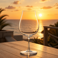 Verre à vin rouge en cristal minimaliste japonais ultra-fin fait à la main en bois