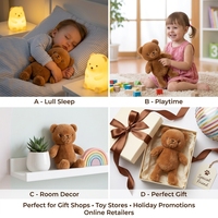 Adorable Ours en Peluche Marron Doux et Moelleux, Coussin Réconfortant en Coton PP, Ours Classique à Câliner, Cadeau d'Anniversaire pour Enfants, Décoration Maison