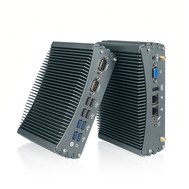 6 Cores 12 Threads I7 10710U Industrial Mini PC 4*USB3.0 Dual LAN COM VGA Fanless Box PC for Machine Vision AI