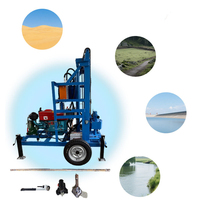 Foreuse hydraulique portative montée sur remorque pour puits d'eau, profondeurs 40m, 70m, 100m