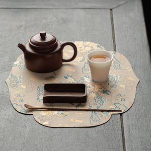 Nouveau chinois <span class=keywords><strong>Zen</strong></span> <span class=keywords><strong>zodiaque</strong></span> Dragon sec mousse tapis Jacquard brocart broderie tissu Table drapeau caboteur thé plateau tapis thé Banquet - Product Image 3