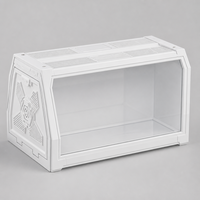 Cage à hamster transparente avec panneau frontal clair et dessus ventilé, boîte de rangement empilable blanche pour petits animaux, deux tailles