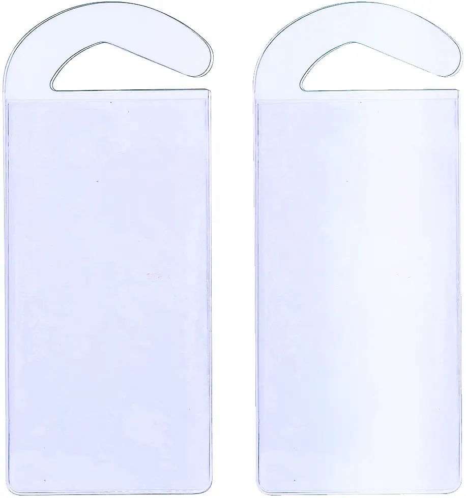 2 paket temizle askı plastik koruyucu kollu artı ücretsiz gözlük kılıfı handikap Placard koruyucu