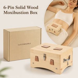 Scatola <span class=keywords><strong>per</strong></span> Moxibustione Aromatica in Legno Massello Personalizzata OEM a 6 Fori, Portatile, Anti-scottatura, Certificata Classe I - Product Image 1