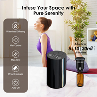 Diffuseur d'huiles essentielles métallique sans eau à deux fluides, fonctionne sur piles - Comprend 4x10ml d'huiles essentielles, purificateur d'air, aromathérapie, silencieux 35dB