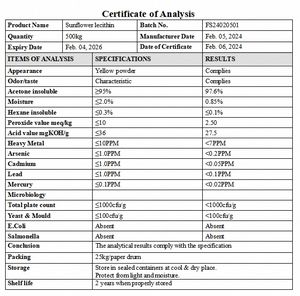 Depo takviyesi fosfatidilkolin organik ayçiçeği lesitin saf toz gıda sınıfı toplu - Product Image 4