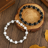 Cruz geométrica combinable a la moda de Europa y Estados Unidos para pulsera para hombres y mujeres con cuentas elásticas de nicho para pulsera para