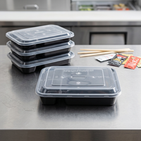 Boîtes de conservation alimentaire en plastique jetables rectangulaires multi-tailles avec couvercles réutilisables, contenants pour repas à emporter