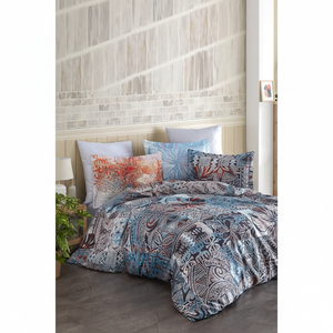 Parure de lit Varol 250 TC en satin de coton mélangé bambou, motif géométrique moderne tissé, taille double, pour usage domestique - GRAMERCY - Product Image 3