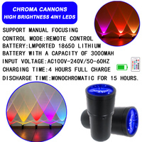 Monochromatique 15h 10w Uplights Batterie Télécommande Led Dj Lumière Chroma Canons pour Stage DJ Event